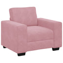 sofasæt 3 dele med hynder velour lyserød
