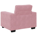 sofasæt 3 dele med hynder velour lyserød