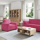 sofasæt 2 dele med hynder velour vinrød
