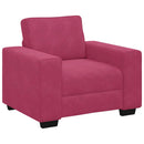 sofasæt 2 dele med hynder velour vinrød