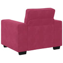 sofasæt 2 dele med hynder velour vinrød