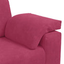 sofasæt 2 dele med hynder velour vinrød
