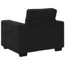 sofasæt 3 dele med hynder velour sort