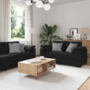 sofasæt 3 dele med hynder velour sort