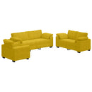 sofasæt 3 dele med hynder velour gul