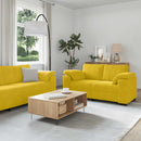 sofasæt 3 dele med hynder velour gul