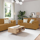 sofasæt 3 dele med hynder velour brun
