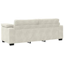 sofasæt 3 dele med hynder velour cremefarvet