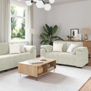 sofasæt 3 dele med hynder velour cremefarvet