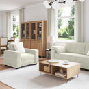 sofasæt 3 dele med hynder velour cremefarvet