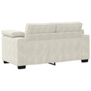 sofasæt 3 dele med hynder velour cremefarvet