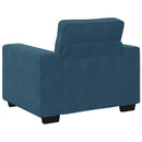 sofasæt 3 dele med hynder velour blå