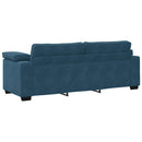sofasæt 3 dele med hynder velour blå