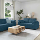sofasæt 3 dele med hynder velour blå