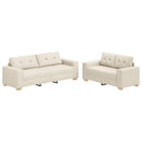 Sofa 2 stk. Beige Linned-blandet stof