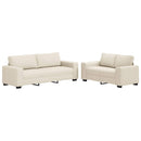 Sofa 2 pcs Beige 221 x 80 x 82 cm Linned-blandet stof