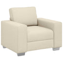Sofa 2 pcs Beige 219 x 80 x 82 cm Linned-blandet stof