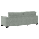 sofasæt 2 dele med hynder velour lysegrå