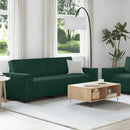 sofasæt 2 dele med hynder velour mørkegrøn