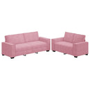 sofasæt 2 dele med hynder velour lyserød
