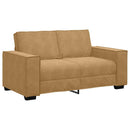 sofasæt 2 dele med hynder velour brun