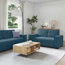 sofasæt 2 dele med hynder velour blå