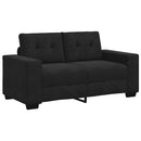 2-delt sofasæt med hynder sort fløjl