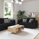 Sofa 2 pcs Sort 219 x 80 x 82 cm Stof