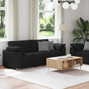 Sofa 2 pcs Sort 219 x 80 x 82 cm Stof