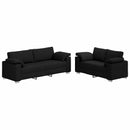 Sofa 2 pcs Sort 219 x 80 x 82 cm Stof