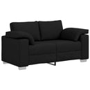 Sofa 2 pcs Sort 219 x 80 x 82 cm Stof