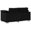 Sofa 2 pcs Sort 219 x 80 x 82 cm Stof