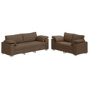 Sofa 2 pcs Brun 219 x 80 x 82 cm Stof