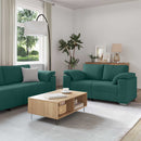 Sofa 2 pcs Mørkegrøn 219 x 80 x 82 cm Stof