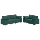 Sofa 2 pcs Mørkegrøn 219 x 80 x 82 cm Stof