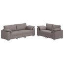 Sofa 2 pcs Gråbrun 219 x 80 x 82 cm Stof