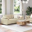Sofa 2 pcs Creme 219 x 80 x 82 cm Stof