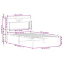 sengeramme uden madras 107x203 cm konstrueret træ sonoma-eg