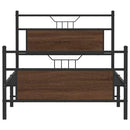 sengeramme 100x190 cm uden madras konstrueret træ brunt eg