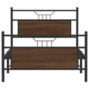 sengeramme 100x200 cm uden madras konstrueret træ brunt eg