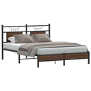 sengeramme 140x200 cm uden madras konstrueret træ brunt eg