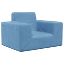 sofa til børn blødt plys blå