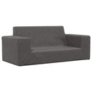 2-personers sofa til børn blødt plys antracitgrå