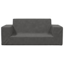 2-personers sofa til børn blødt plys antracitgrå