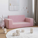 2-personers sofa til børn blødt plys pink