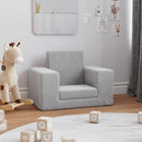 sofaseng til børn blødt plys lysegrå