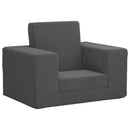 sofaseng til børn blødt plys antracitgrå