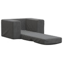 sofaseng til børn blødt plys antracitgrå