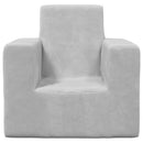 sofa til børn blødt plys lysegrå