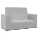 2-personers sofa til børn blødt plys lysegrå